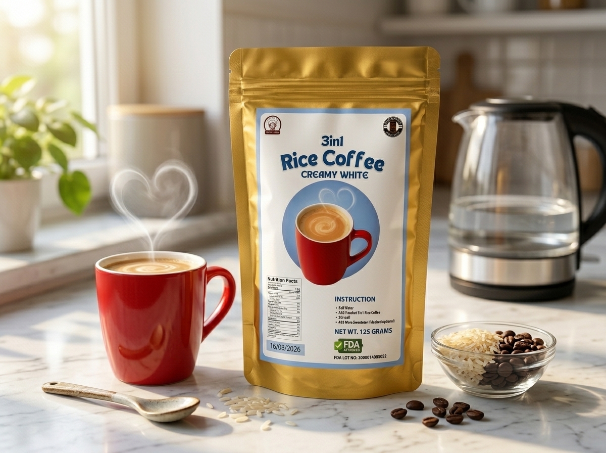 Rice Coffee Creamy White Sachet 3in1 125G