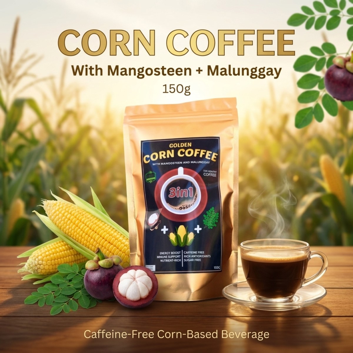 Corn coffee with malunggay and mangosteen 3in1 150 grams