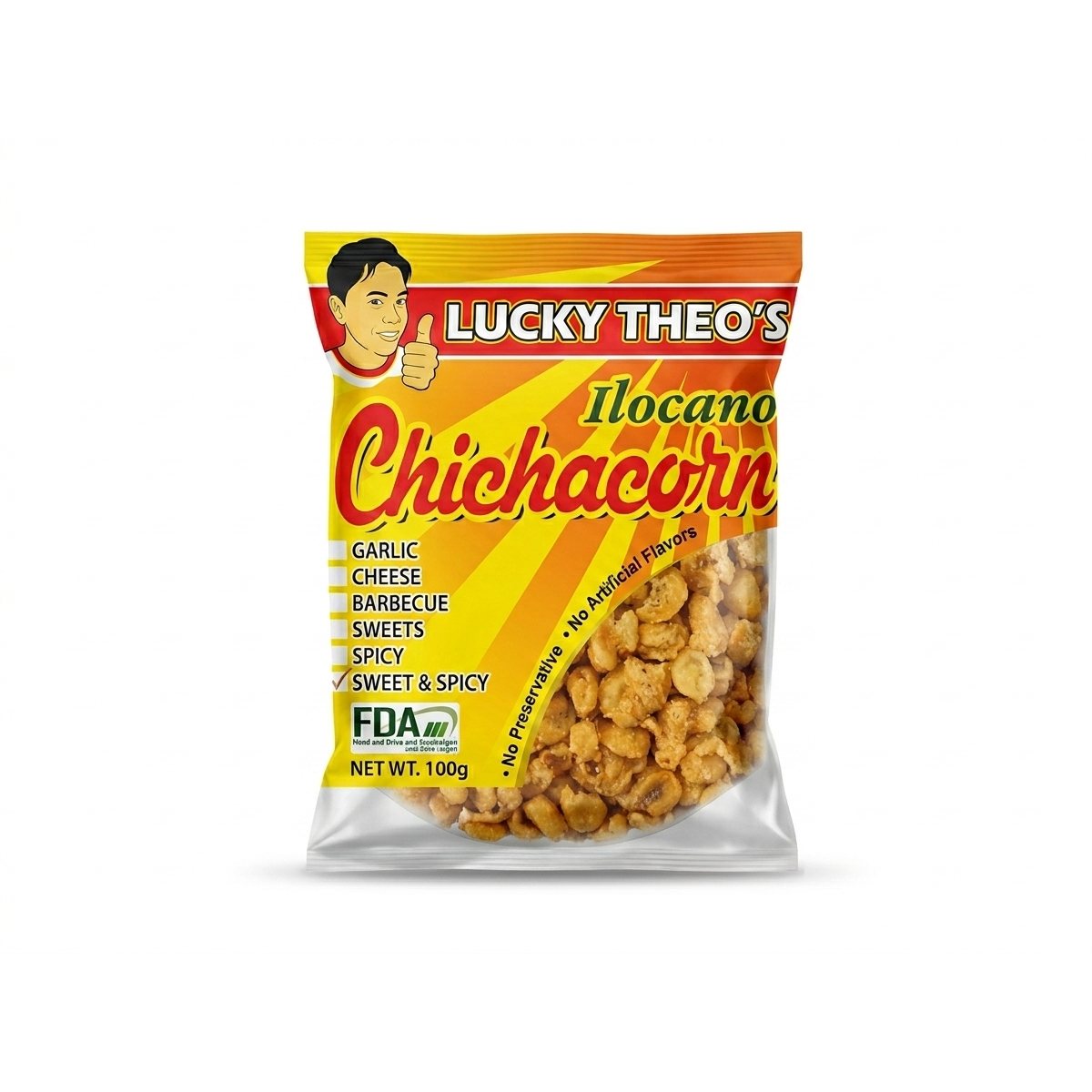 Ilocos Crunchy Chichacorn Garlic Flavor 90 Grams product photo