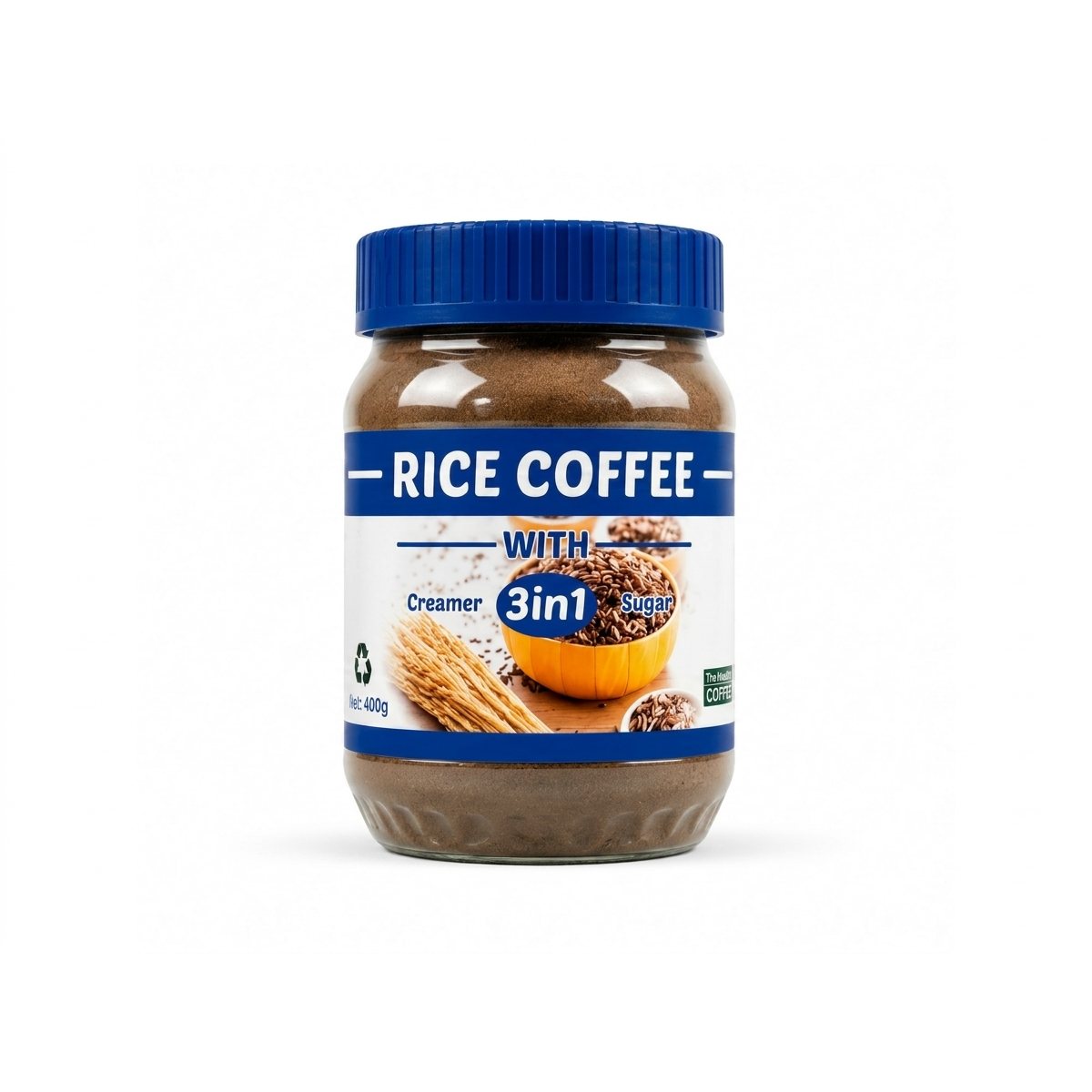 ILOCOS RICE COFFEE 3in1 (NO CAFFEINE) 400 grams with creamer and brown sugar product photo