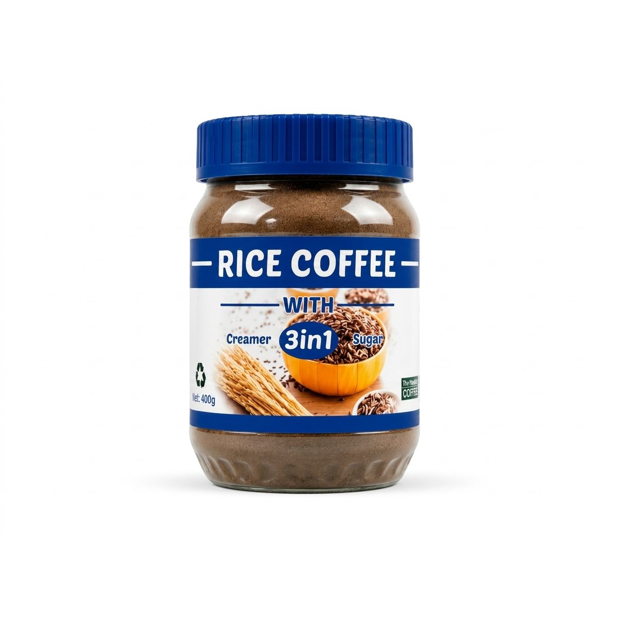ILOCOS RICE COFFEE 3in1 (NO CAFFEINE) 400 grams with creamer and brown sugar product photo