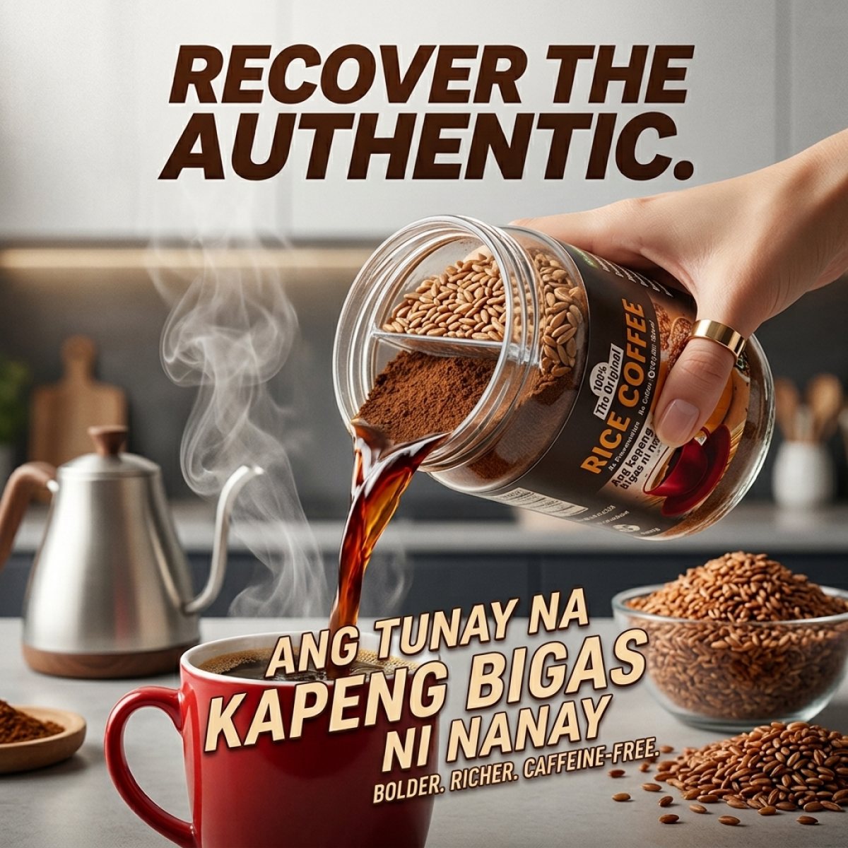 Original Rice Coffee 400g - Caffeine-Free Roasted Brown Rice Coffee Beverage product photo