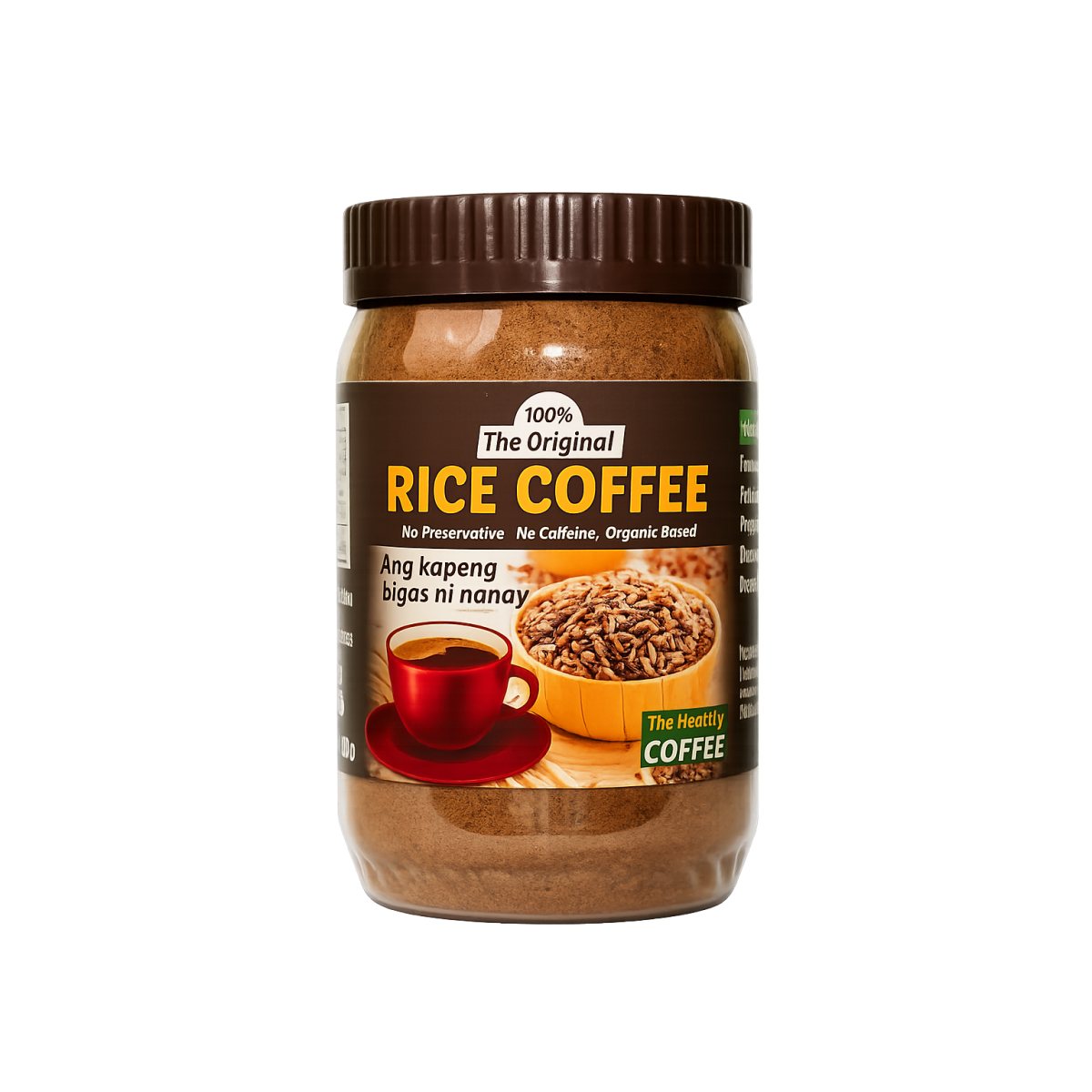 Original Rice Coffee 400g - Caffeine-Free Roasted Brown Rice Coffee Beverage