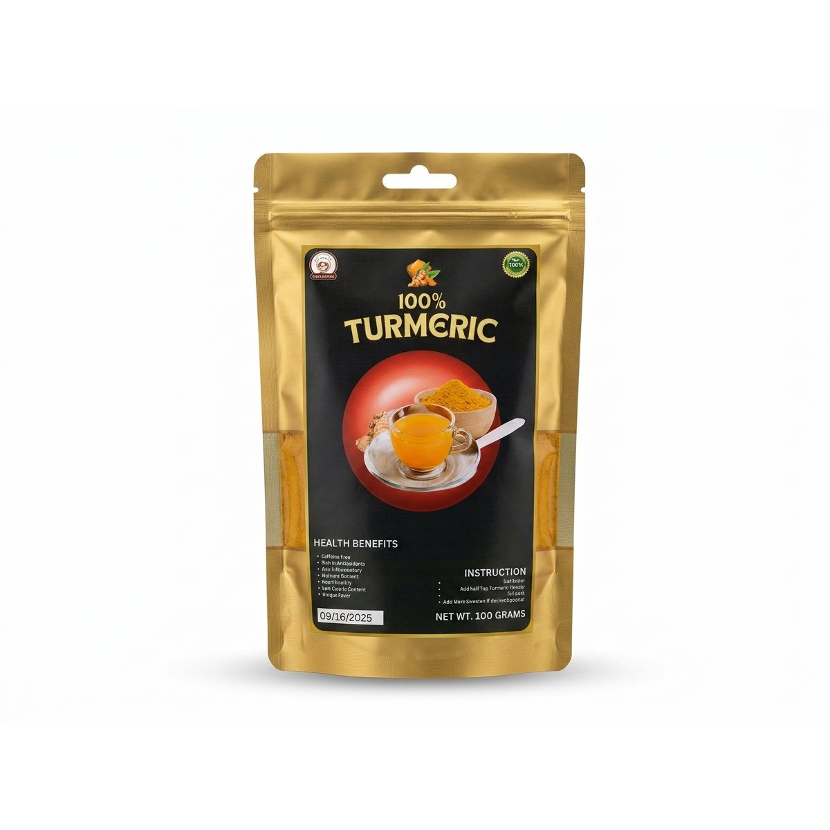 Pure Turmeric Powder Organic 100 Grams product photo