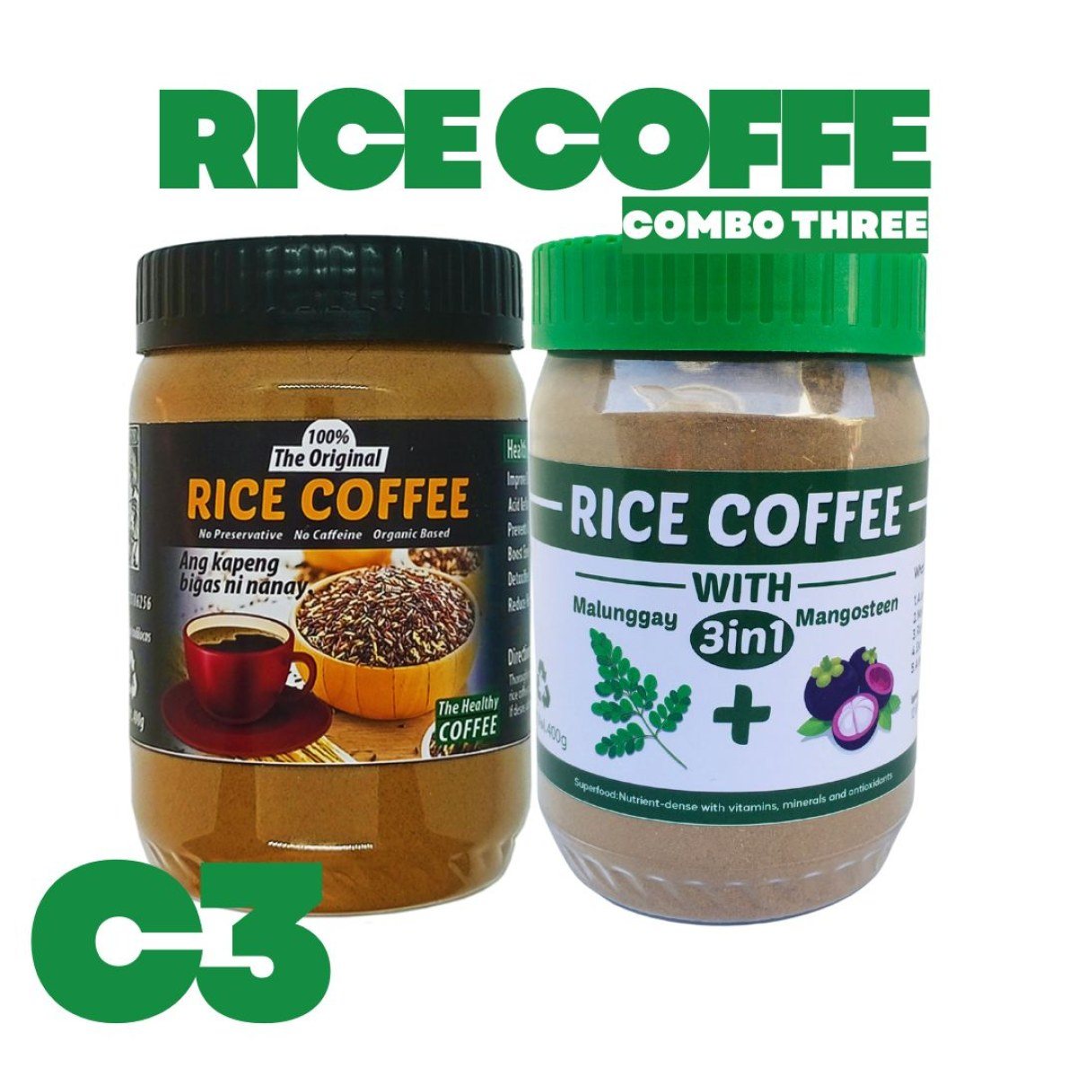 Rice coffee combo pack Organic Sugar Free Bottle Beverage Flavor product photo