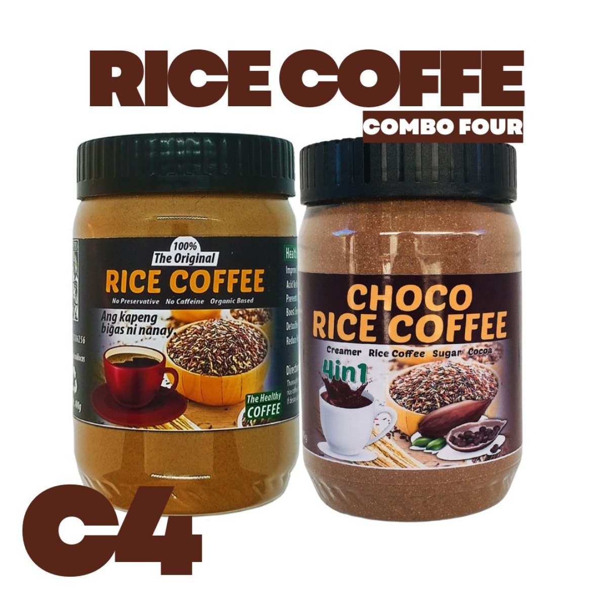 Rice coffee combo pack Organic Sugar Free Bottle Beverage Flavor product photo