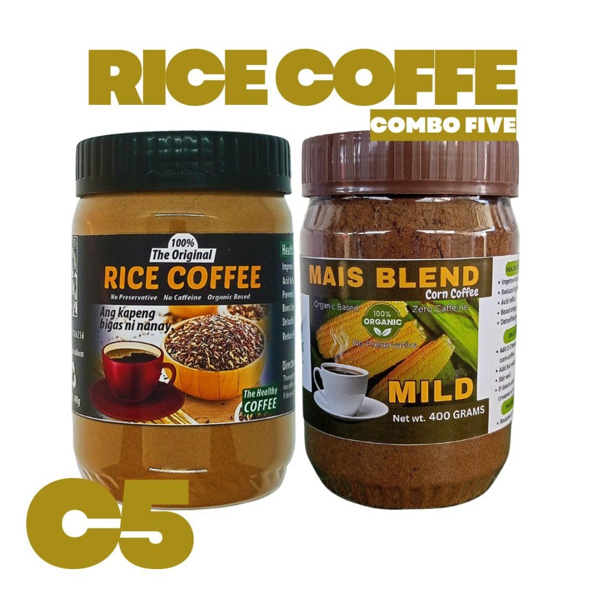 Rice coffee combo pack Organic Sugar Free Bottle Beverage Flavor product photo