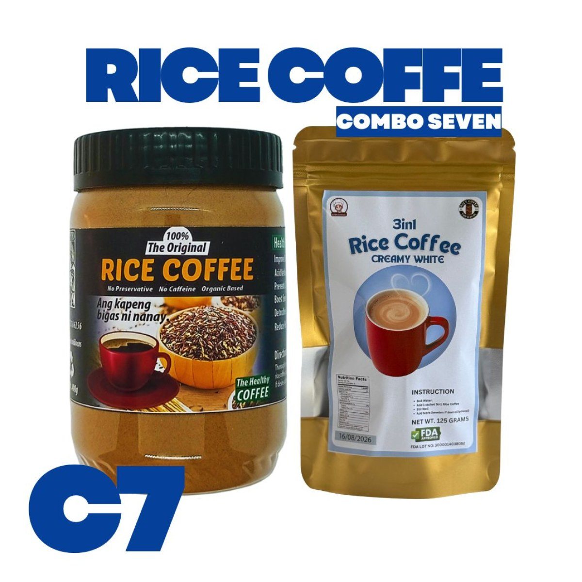 Rice coffee combo pack Organic Sugar Free Bottle Beverage Flavor product photo