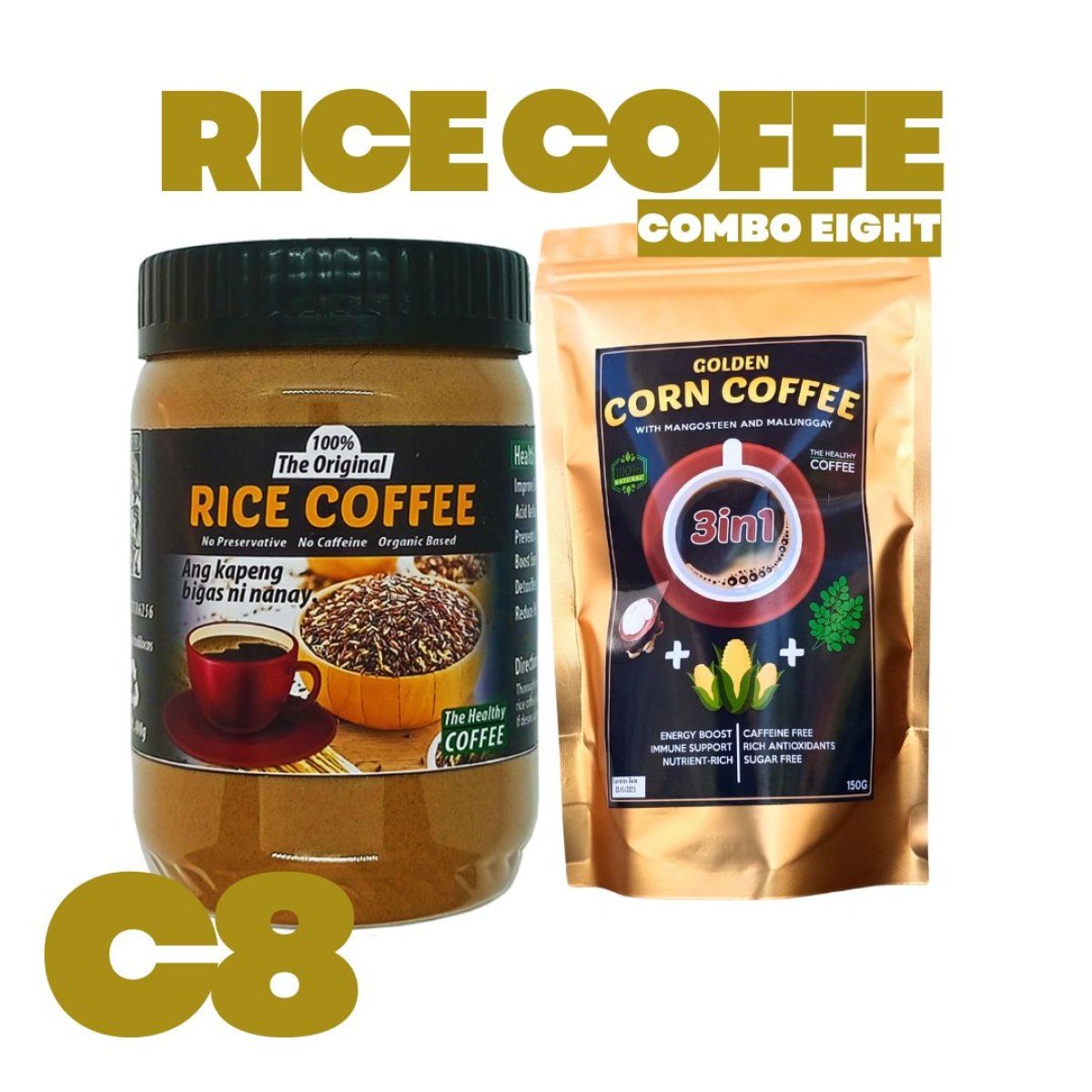 Rice coffee combo pack Organic Sugar Free Bottle Beverage Flavor product photo