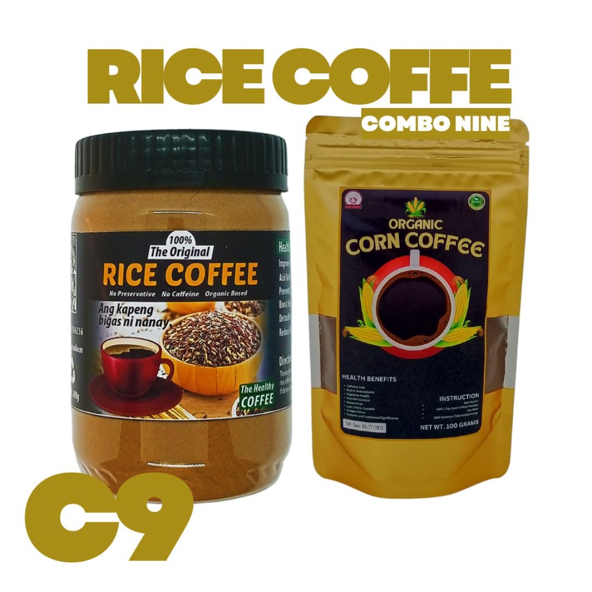 Rice coffee combo pack Organic Sugar Free Bottle Beverage Flavor product photo