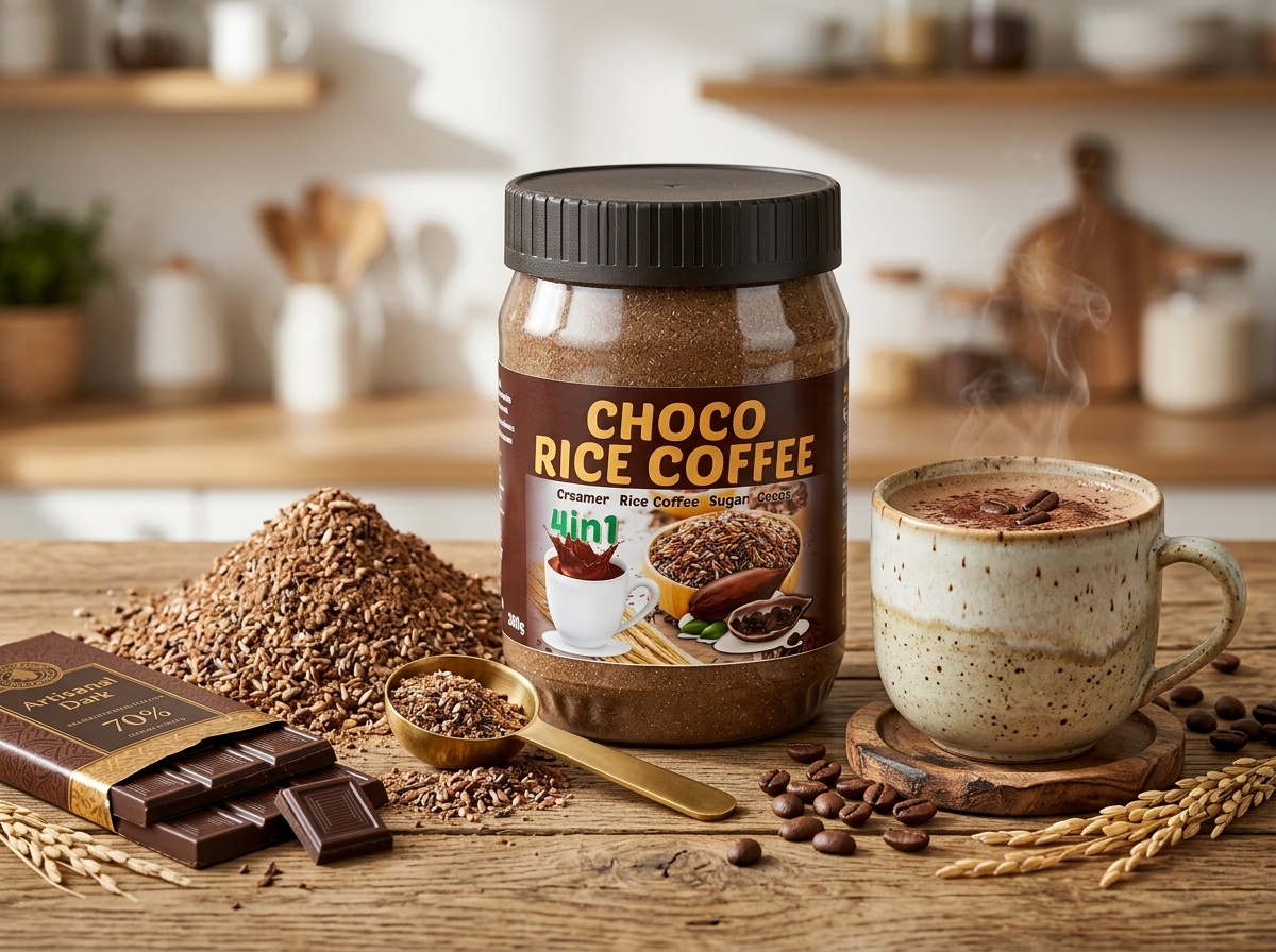 4in1 choco rice coffee 400 grams Bottle Organic Natural