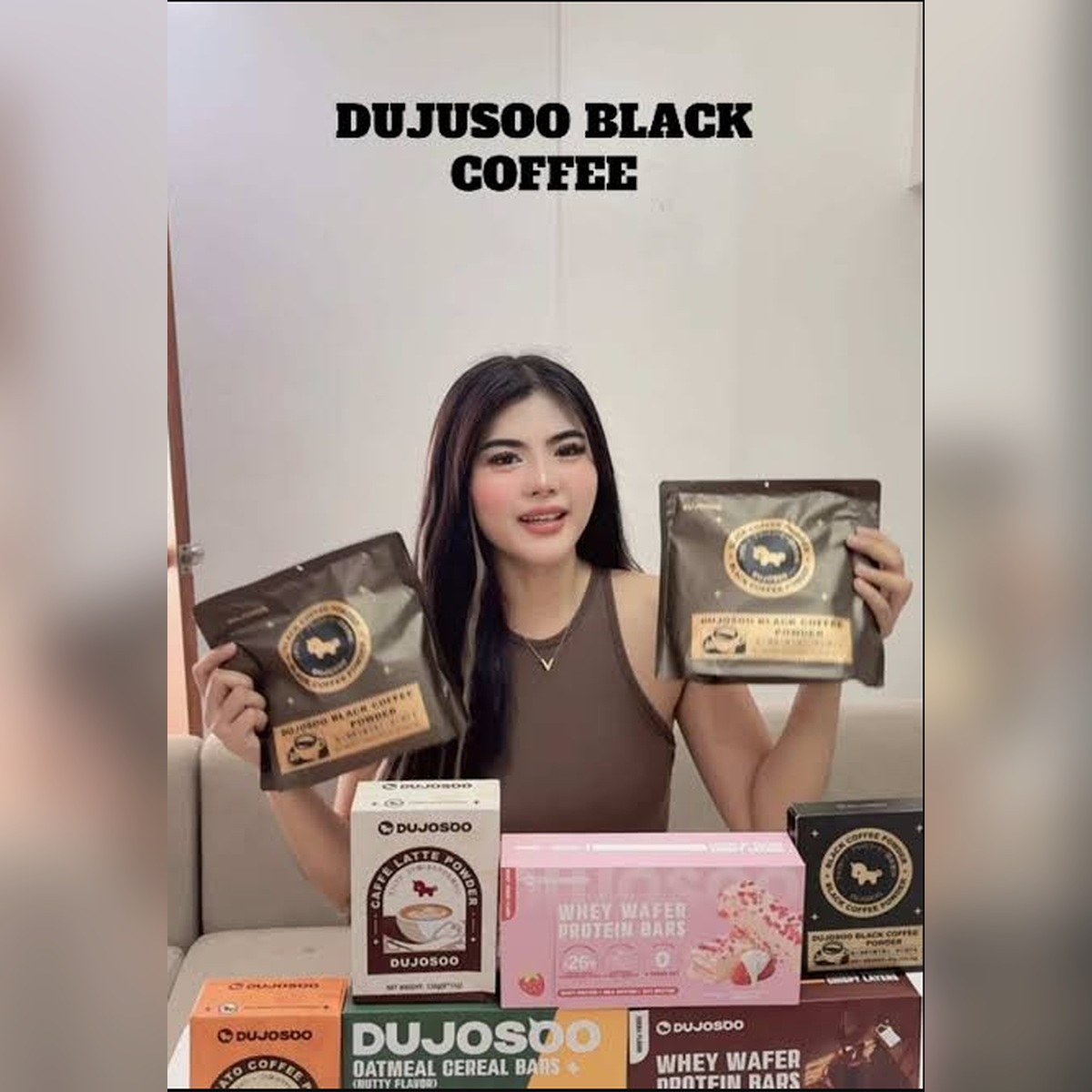 DUJOSOO black coffee Kofe High protein and zero fat zero trans fatty acids 3*10g